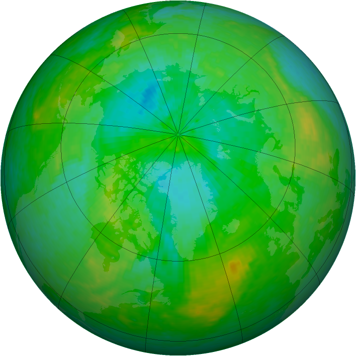 Arctic ozone map for 31 July 1990